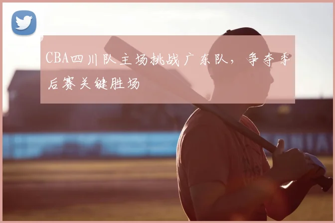 CBA四川队主场挑战广东队，争夺季后赛关键胜场